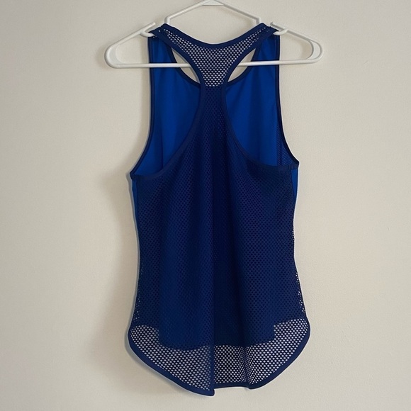 Puma Women Explosive Mesh Racerback Performance Blue Tank Top Size Small - Picture 3 of 9